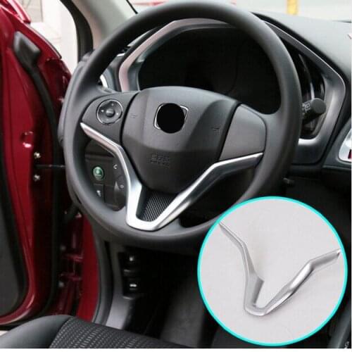 ACCESSORIES FOR HONDA VEZEL HR-V 2014 2015 2016 CHROME STEERING WHEEL PANEL COVER BADGE INSERT TRIM V SHAPE