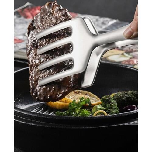 Non stick pot grill clip barbecue household stainless steel thickened cooking fried fish small pancake spatula BBQ kitchen tool
