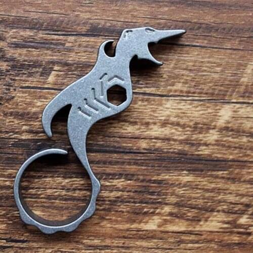 1PC Titanium Alloy Dragon Opener Keychain Key ring Pendant Hexagon Wrench EDC Hand-held Self-defense Multi-tool Combination