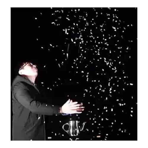 Snowstorm Teapot(Stainless) Magic Tricks Snow Paper Blowing Snow Produce Magia Magician Stage Illusions Gimmick Props Mentalism