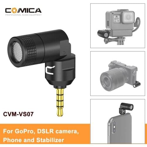 Comica CVM-VS07 Mini Microphone Flexible Plug-In Omnidirectional Mic 3.5mm TRRS Plug for GoPro DSLR camera Smartphone Stabilizer