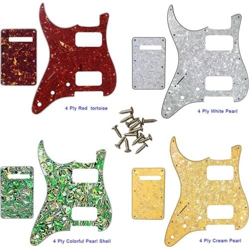 Guitar Parts - For Left Handed US 11 Screw Hole Standard Strat ST HH Humbucker Guitar Pickguard & Back Plate Scratch Plate