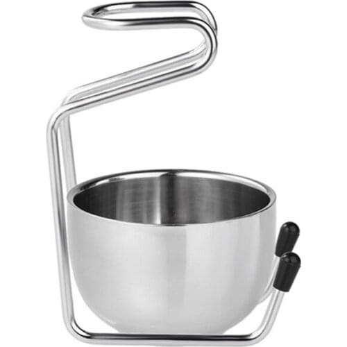 Men Shaving Stainless Steel Soap Bowl + Stand Holder Razor Shelf Storage Rack Bathroom Amenities Accessories Tool