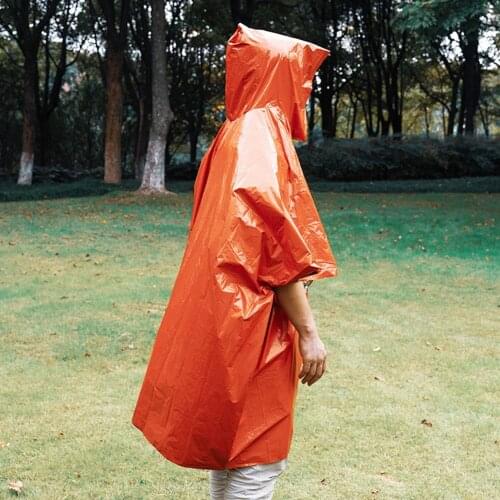 Emergency Poncho Ultralight Rainproof Raincoat Cover Cape Single Person Hiking Cycling Raincoat Outdoor Awning Camping Mini Tarp