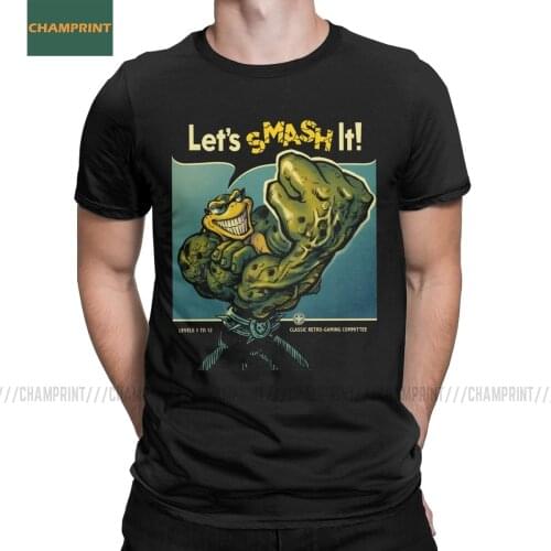 Rash Can Smash Battletoads T-Shirts Men Frogs Gaming Retro Old Frogs Game Vintage Cotton Tees Short Sleeve T Shirts Printed Tops