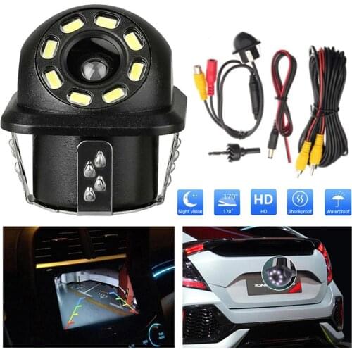 New HD Night Vision 8 LED Car Rear View Camera 170° Wide Angle Night Vision Car Reversing Backup For Parking Monitor Waterproof