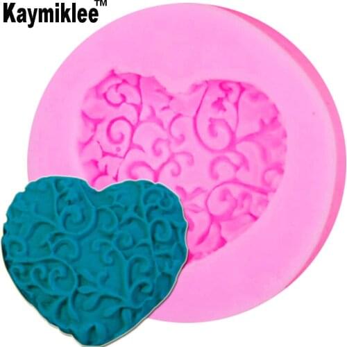 Kaymiklee M134 FDA Silicone Mold Love Heart Shaped Fondant Cake Decorating Silicone Mold Silicone Cake Mold