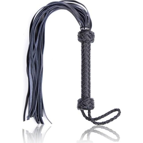 Equestrian Whips,Real Cowhide Horse Riding Whip with Leather Handle Training Tool