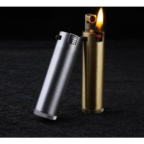 Flint Grinding Wheel Torch compact Lighter Free Fire Metal Kerosene Lighter Cigarette Gasoline Windproof Retro Gadgets For Men