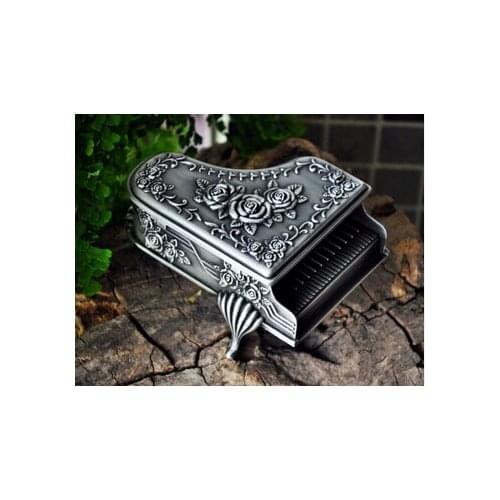 European retro carved piano shape metal jewelry box jewelry organizer for gift box jewelry display box Z006