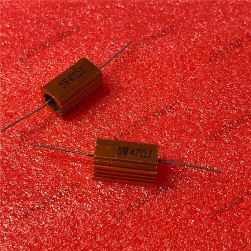 RX24-5W 47R 47RJ Power Metal Shell Case Gold Aluminium Case Wirewound Resistor 5W 47ohm 5% Automobile LED lamp resistors