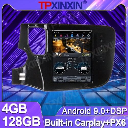 4+128G For Mitsubishi Outlander 3 2012 - 2018 Android Tesla Vertical Screen Car Radio PX6 Multimedia Player Head Unit GPS Navi