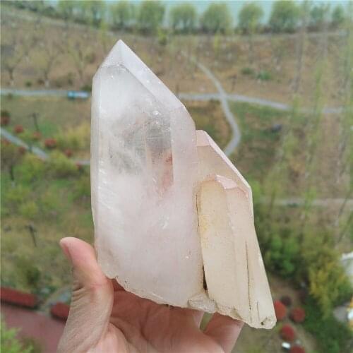 Rough Quartz Wand Polished Natural Quartz Crystal Point Crystal Point Specimen With Mica Healing Decrative Quartz Point Wand