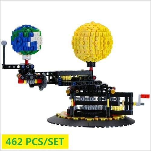 New Earth Moon Sun Orrery Model WORLD DIY Solar System Idea Idea Creator MOC-4477 Building Blocks Bricks Toys Kids Gift Birthday