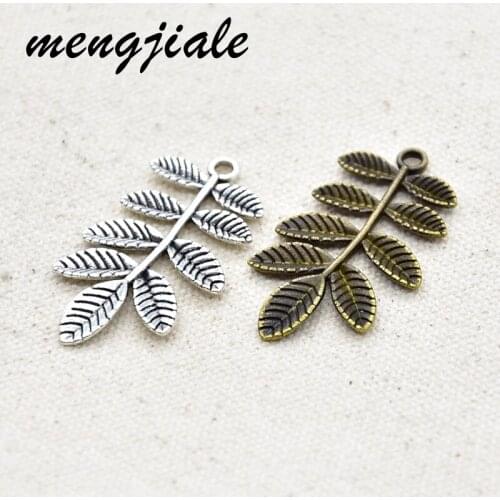 8pcs Wholesale Vintage Metal Alloy Tree Leaf Charms Leave Pendants For Jewelry Making Craft Necklace DIY Supplies