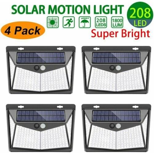 Outdoor Solar Light 208 LED For Motion Sensor Mpow PIR 3 Lighting Modes IP65 Waterproof 270 ° Wide Angle Solar Power Light