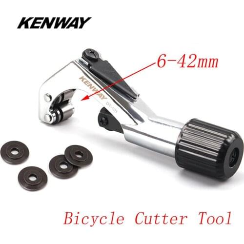 KENWAY 6-42mm Aluminum Fork Cutter Tool MTB Road Bike Head Tube Pipe Handlebar Seat Post Cutter With Blade Bike Repair Tools