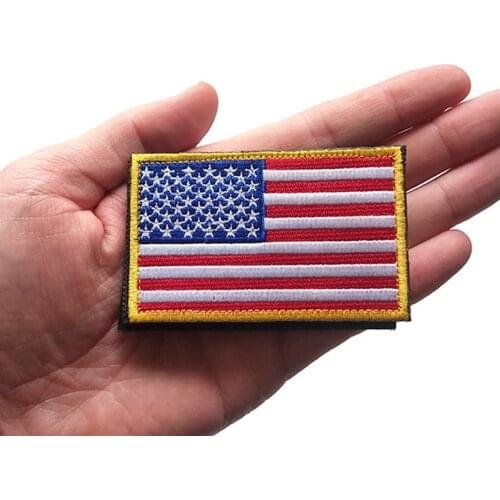 1pc American Flag USA Embroidery Velcro Armband Cloth Sticker Backpack Decoration Sticker Flag Badge Armband