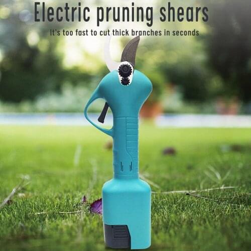 16.8V Electric Pruning Shears Cordless Electric Scissors Efficient Garden Fruit Tree Branches Pruning Tools with 2 Battery
