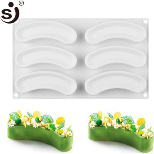 SJ 6 Holes Cake Mold Silicon 3d White Mousse Mold Silicone Baking Molds French Dessert Baking Tools For Cakes Kitchen Bakeware