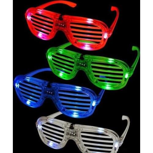 Shutters led Glow glasses concert cheer Halloween props dance Fluorescence luminous glasses Toy Christmas EMS gifts