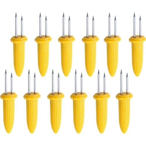 20pcs 12pcs 8pcs Fork Corn Skewer Stainless Steel Corn Holders Corn On The Cob Skewers Fruit Forks Outdoor Barbecue Tool