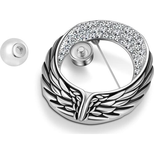 Always in my heart cremation urn brooch crystal memorial brooch wing Ashes brooche Jewelry pearl brooch for women Jewelry