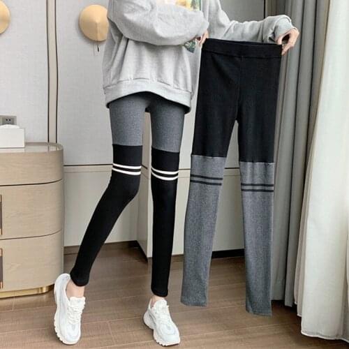 Hstar Women Autumn Leggings Stitching Seamless Legging High Waist Skinny Stretch Leggings Gym Sports Running Legging