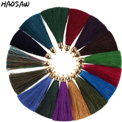 8CM 5Pcs/Lot With Gold Caps Tassels For Women DIY Earrings Tassel/Silk Jewelry/Jewelry Findings/Handmade Accessories Making