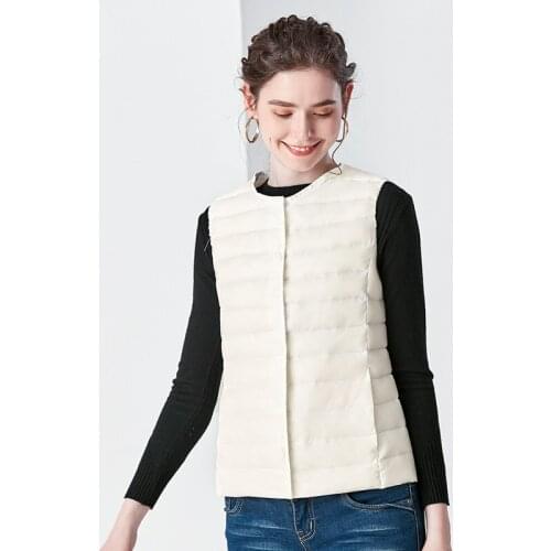 Two Wear Autumn Winter Women Sleeveless Ultra Light Waistcoat White Duck Down Vest Coat Ladies Short Jacket Plus Size 3XL AB2070
