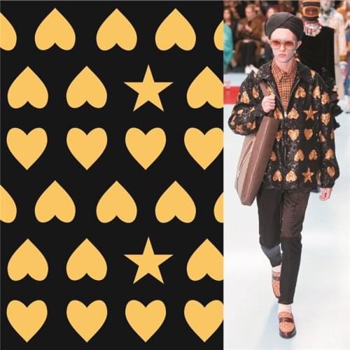 100% polyester stretch fabric dress high-end heart-shaped printed fabric diy clothing shirt bedding patchwork 093