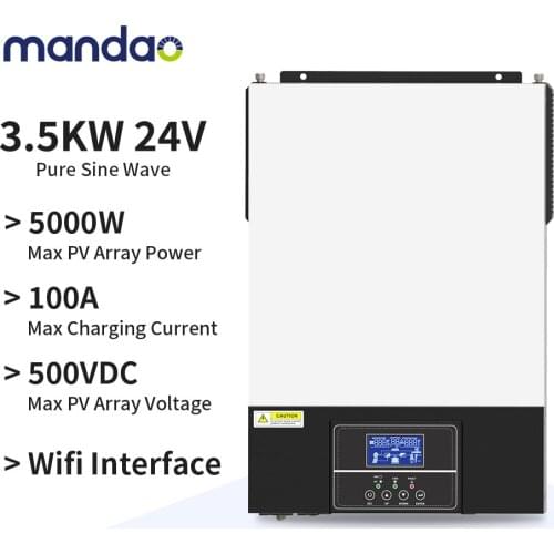 3500w 3.5kw 5500w 5.5KW Solar Inverter MPPT 100A controller 100v-500VDC PV Pure Sine Wave Hybrid Converter WiFI/300W inverter