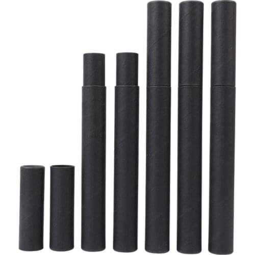 500pcs Black Kraft Paper Incense Tube Incense Barrel Small Storage Box for pencil Joss Stick Convenient Carrying 20.7x2.1cm SN