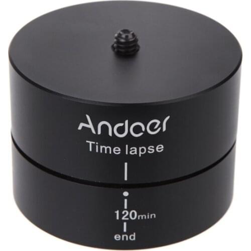 Andoer Panning Rotating Tripod Time Lapse Stabilizer Tripod Adapter for Gopro Sports Cameras Mobilephone 360 Degree 120 Minutes