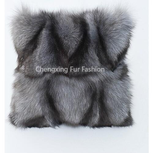 Free Shipping CX-D-179 New Products Wholesale Seat Sofa Patchwork Fox Fur Cushion Cover
