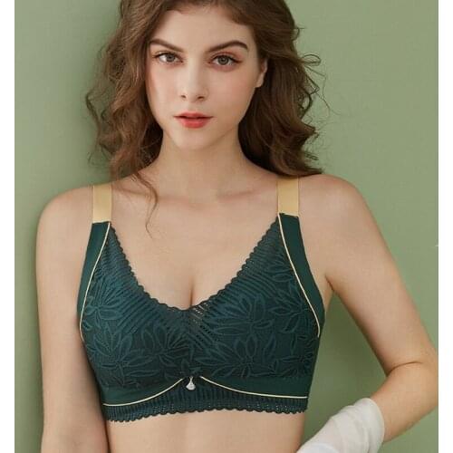 New Thai Latex Contrast Color Stitching Bralette Lingerie Intimates Full Cup Thin Plus Size 110DE Bras for Women Underwear