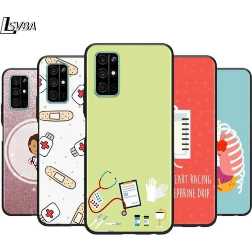 Nurse Medical for Huawei Honor 30 20S 20 10i 9S 9A 9C 9X 8X 10 9 Lite 8A 7C 7A Pro Phone Case Black Cover