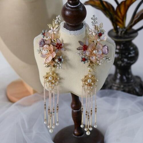Elegant European Brides Barrettes Headbands Crystal Tassles Hair Pins Wedding Hair Accessorie