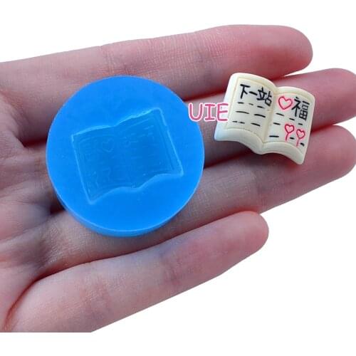 FYL482U 19.8mm x 13.9mm Book Silicone Mold Fondant Cake Decoration Candy Resin Clay Earrings Necklace Craft Soap Candle