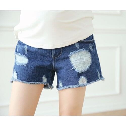 Gezmiajina Denim Maternity Shorts