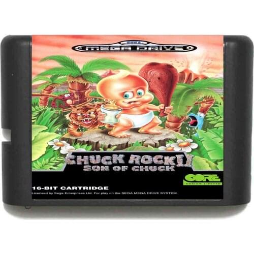 Chuck Rock 2 Son of Chuck 16 bit MD Game Card For Sega Mega Drive For Genesis