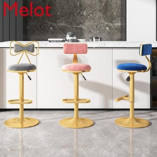 Chair Nordic Light Luxury Home Modern Minimalist Lifting Rotating Chair Bar Front Desk High Stool