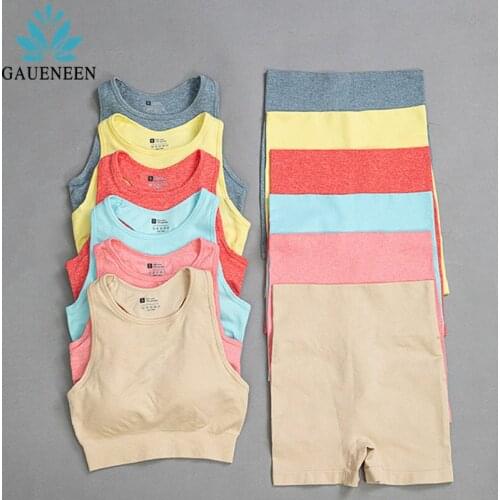 GAUENEEN Summer Women Seamless Yoga Set Fitness Clothing Sports Suits Gym Vest Tank High Waist Shorts Workout Clothes Sportswear