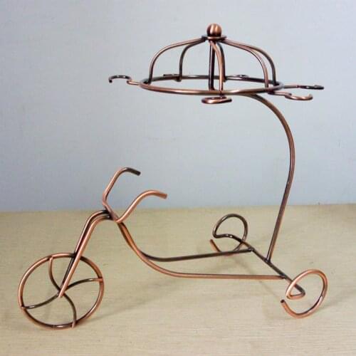 Metal Golden/Red Bronze Metal Wine Bottle Champagne Storage Holder Rack Bar Stand Bracket Display Stand Bracket Decor