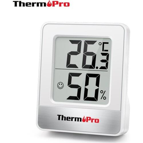 ThermoPro TP49 Black White Weather Station Mini Digital Indoor Thermometer Humidity Monitor Thermometer Hygrometer