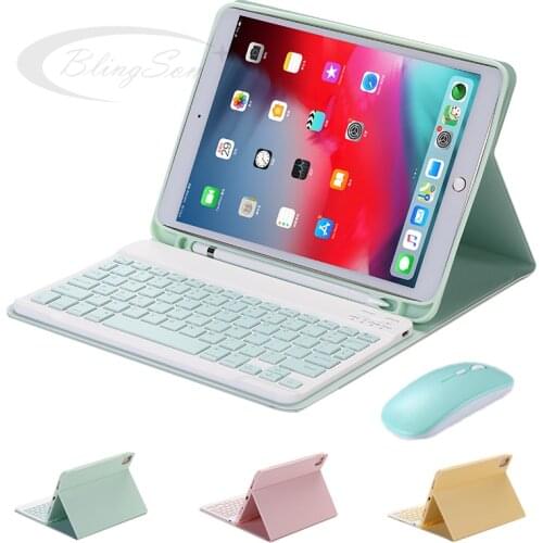 Fashion Keyboard Case For iPad Mini 5 Mini 4 Bluetooth keyboard for Apple iPad Mini 4 5 Tablet Cover with Pen holder Mouse