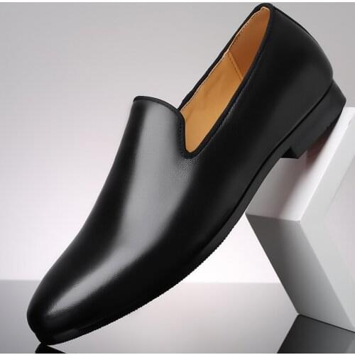 YEINSHAARS Genuine Leather Men Loafers Dress Shoes Slip On Male Shoes Casual Shoes Man Party Wedding Driving Moccasins Footwear