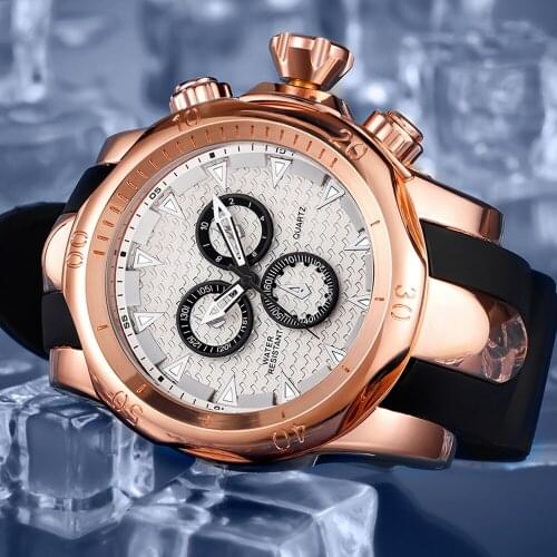 51mm Big Dial Mens Watches Top Luxury Waterproof Quartz Watch Steel Rose Gold Chronograph AAA Jewelry Clocks Relógio masculino