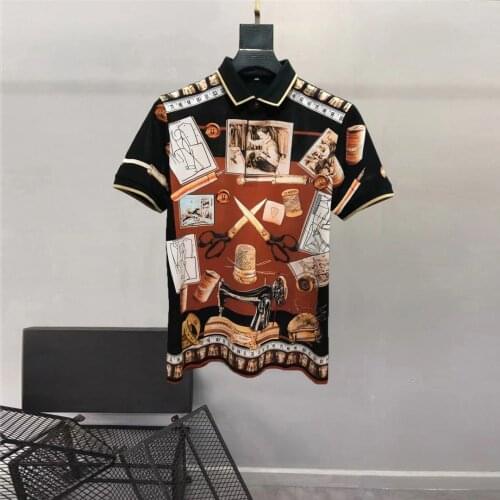 Europe Style Summer Mens High quality T-shirts Chic print casual Tee Tops B321