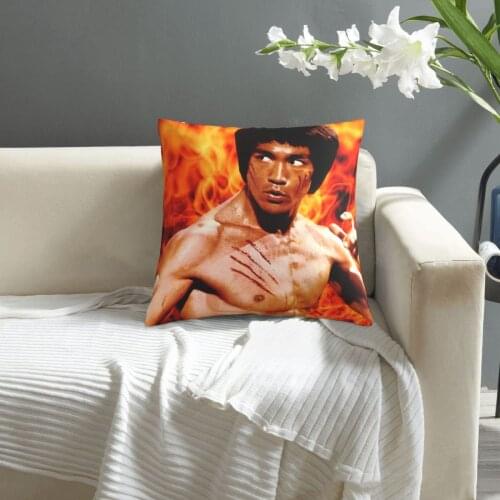 Bruce Lee pillowcase printed cushion cover sofa waist pillow pillow cover